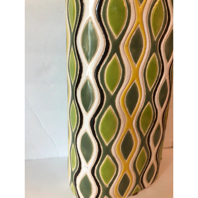 Retro Ceramic Vase With Geometric Pattern, 1960s For Sale - Image 9 of 10