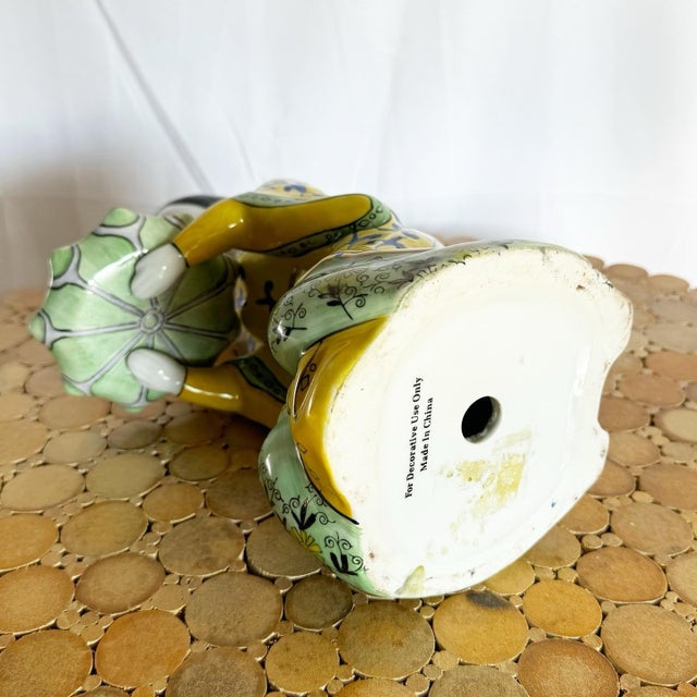 Vintage Chinese Porcelain Imperial Servant Sculptures - Set of 2 For Sale In Miami - Image 6 of 12