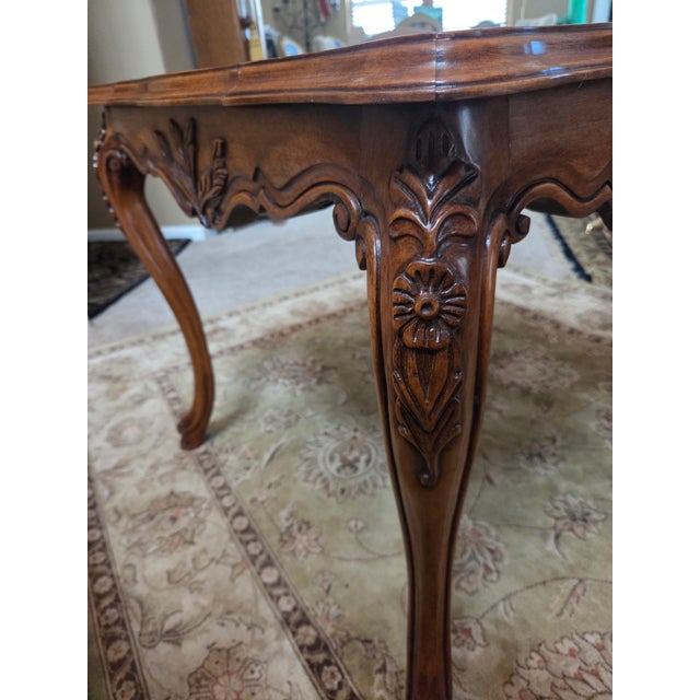 Brown Vintage French Carved Side Table For Sale - Image 8 of 10