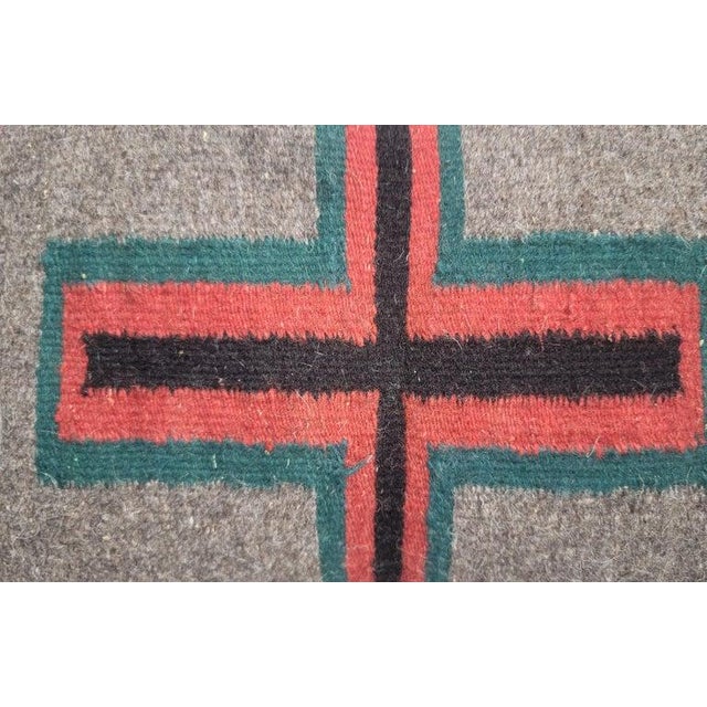 20Thc Mexican Indian weaving pillow with a large cross in the middle of the weaving.The insert is down & feather.