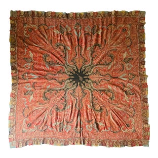 19th Century Handmade Persian Paisley Shawl Textile For Sale