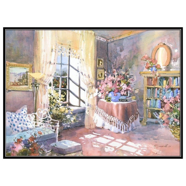 Contemporary Late 20th Century The Library Painting, Marilyn Simandle For Sale - Image 3 of 5