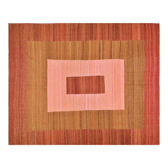 Vintage Mazandaran Modern Hand Made Wool Kilim,7'8"x9'5" For Sale