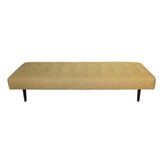 Mid-Century Modern Danish Reupholstered Bench — 1960s For Sale