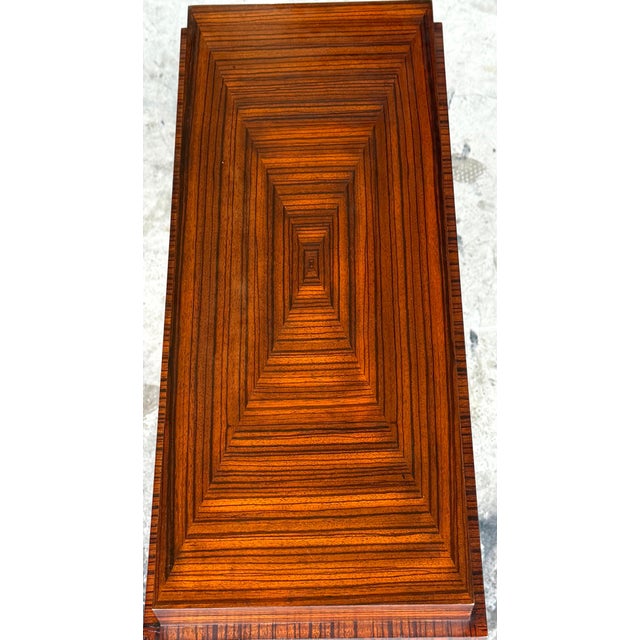 Art Deco Zebrawood Pedestals, Late 20th Century, Sculptural Pair For Sale - Image 12 of 16