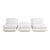 Vintage 1970s Pair of Modern Slipper Chairs & Ottoman in White Faux Shearling / Boucle Upholstery by Marge Carson For Sale