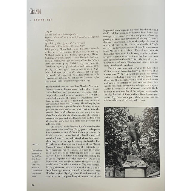 Italian Antique Bronze Sculpture of Marshall Ney by Giuseppe Grandi For Sale - Image 18 of 18