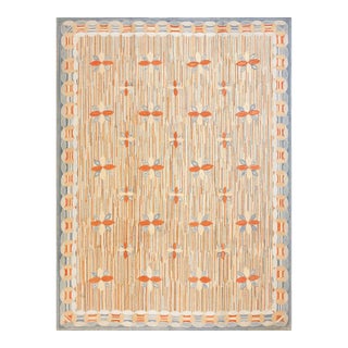 2010s Multicolor Floral Contemporary Handmade Hooked Rug 9' X 12' -Cotton Carpet For Sale