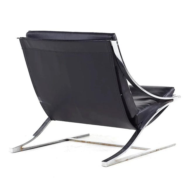 Black Paul Tuttle for Carson Johnson Mid Century "Z" Chrome Lounge Chair For Sale - Image 8 of 9