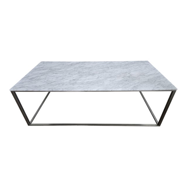 Blu Dot Marble Coffee Table For Sale