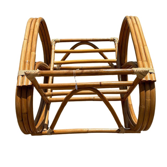 Tan 1950s Restored Rattan Three Strand Rocking Chair For Sale - Image 8 of 8