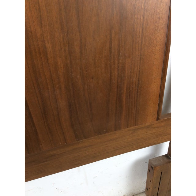 Mid Century Modern Walnut Headboard With Turned Wood Frame For Sale - Image 12 of 18