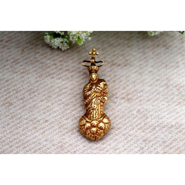 19.2K Gold Our Lady of the Immaculate Conception Pendant For Sale - Image 5 of 5