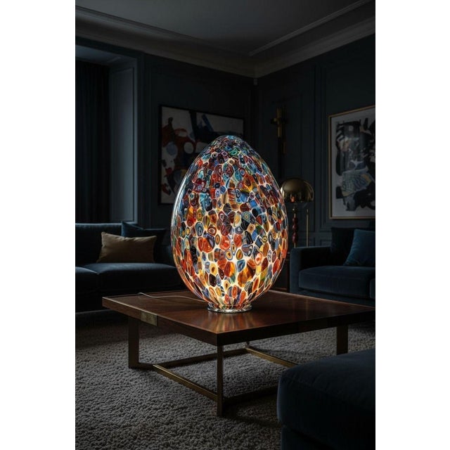 Early 21st Century Murano Glass Egg Lamp by 1295 Murano For Sale - Image 5 of 5