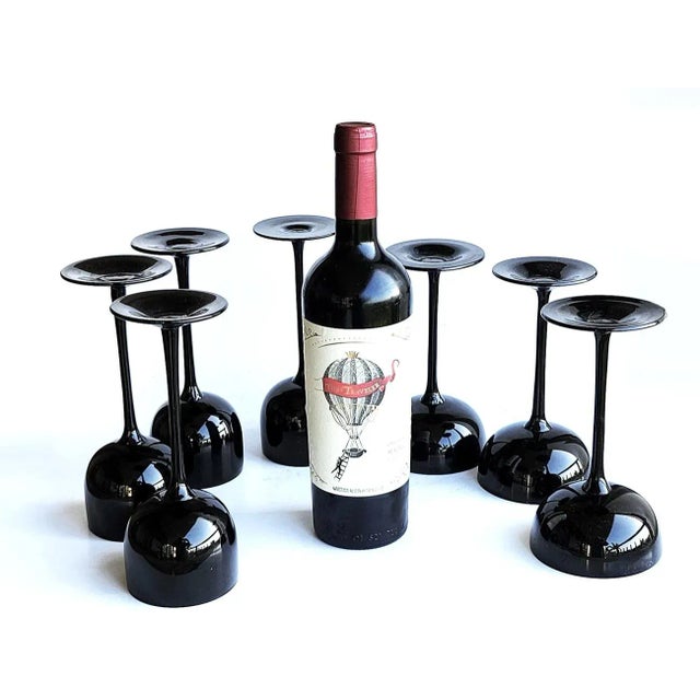 1950s 1960s Carlo Moretti Long Stemmed Glasses, Set of 7 For Sale - Image 5 of 10