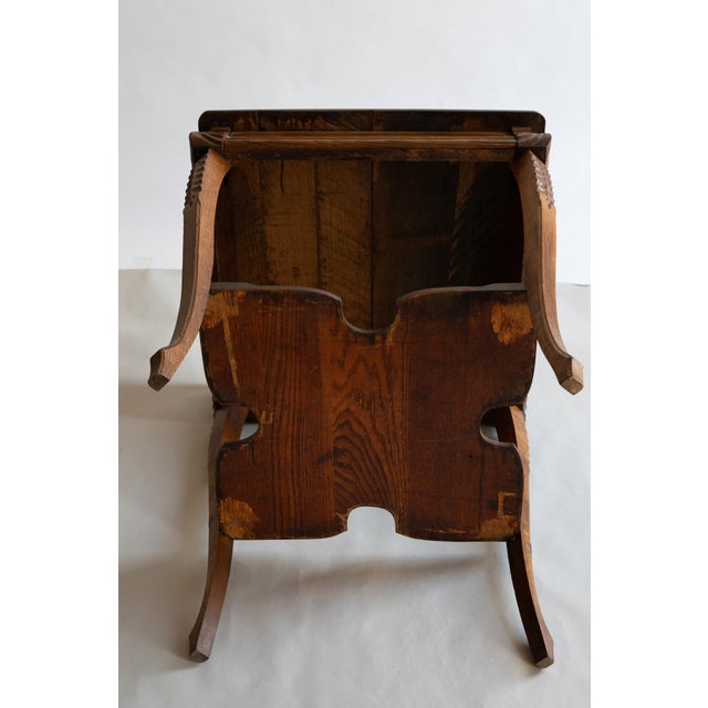 Victorian Antique Victorian Oak Square Side Parlor Table With Shelf For Sale - Image 3 of 9