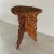 Wood Early 20th Century Carved Indian Folding Floral Tabouret Drinks Table With Floral Medallion For Sale - Image 7 of 12