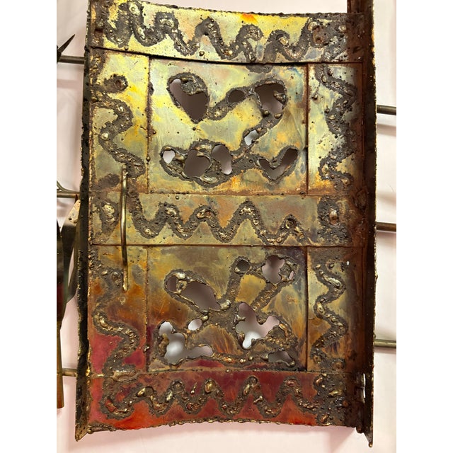 Copper Mid-Century Modern MCM Brutalist Metal Wall Sculpture in Curtis Jere Style For Sale - Image 8 of 8