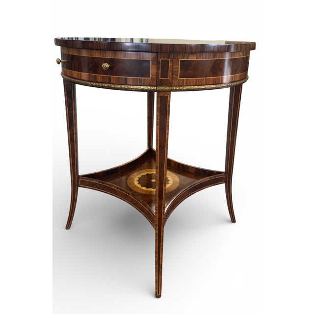 Maitland - Smith Maitland Smith Marquetry Inlaid Occasional Round Side Table For Sale - Image 4 of 14