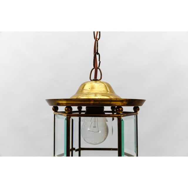 Light Cut Glass and Brass Ceiling Lamp in the Style of Adolf Loos Lobmeyr, Austria, 1930s For Sale - Image 16 of 18
