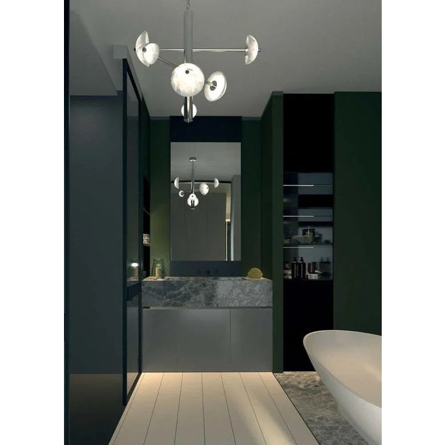 Not Yet Made - Made To Order Apollo Brushed Black Metal Pendant Lamp by Alabastro Italiano For Sale - Image 5 of 6