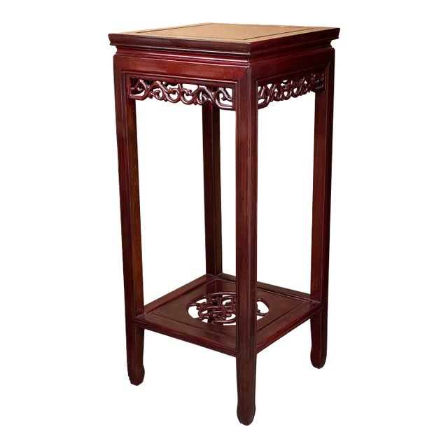 Chinoiserie Rosewood Pedestal Stand Display For Sale