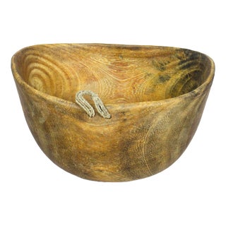 Turkana Bowl in Handcarved Wood For Sale