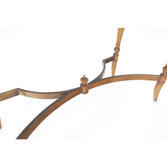 Berkey & Gay Painted Decorated Petit Secretary Display Cabinet with Shelves Burl