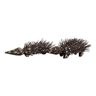 Pair of Australian Aboriginal Wood Sculpture Echidna For Sale