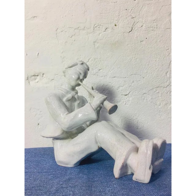 White Art Deco Porcelain Sculpture, 1950s For Sale - Image 8 of 8