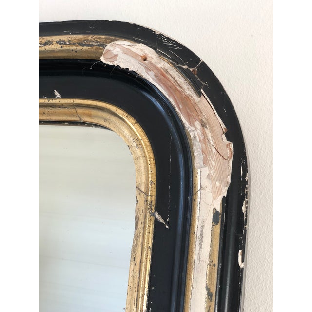 Antique French Louis Philippe Mirror – Black and Gold, Late 19th Century For Sale - Image 6 of 11