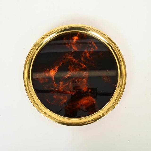 Christian Dior Round Serving Tray in Tortoiseshell Effect from Christian Dior, 1970s For Sale - Image 4 of 12