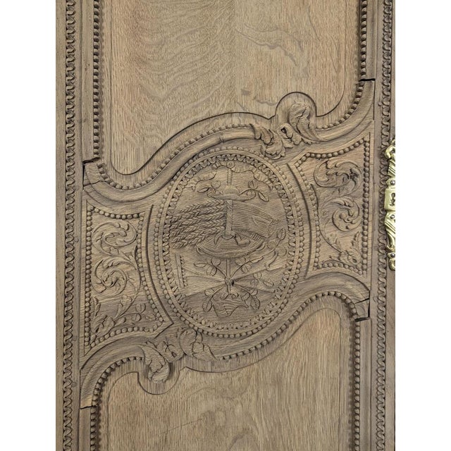 Normandy Oak Wardrobe with Bouquet For Sale - Image 11 of 12