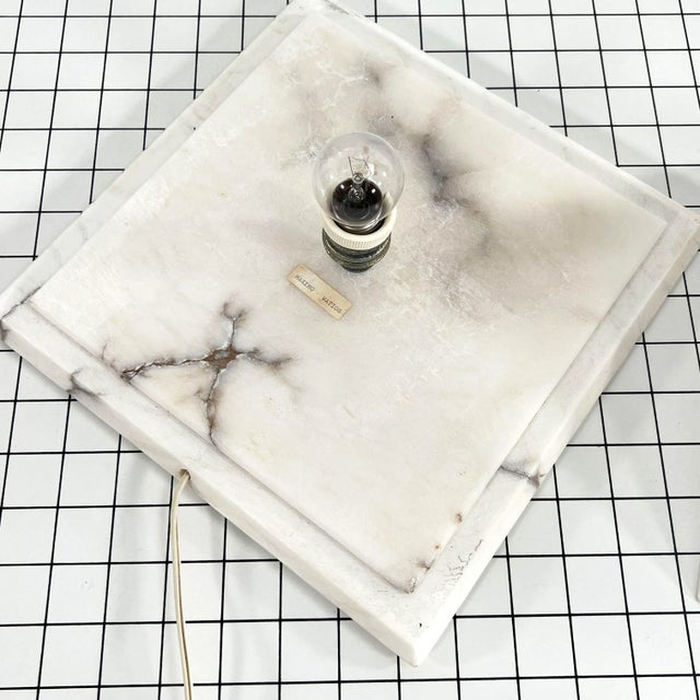 Gray Marble Pyramid Table Lamp, 1980s For Sale - Image 8 of 9