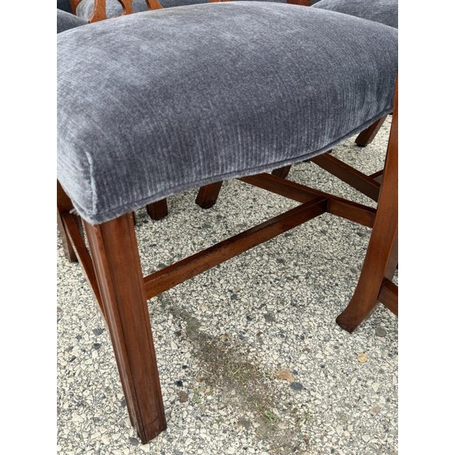 Antique Chippendale Style Mahogany Carved Fretwork Dining Chairs - Set of 10 For Sale - Image 13 of 18