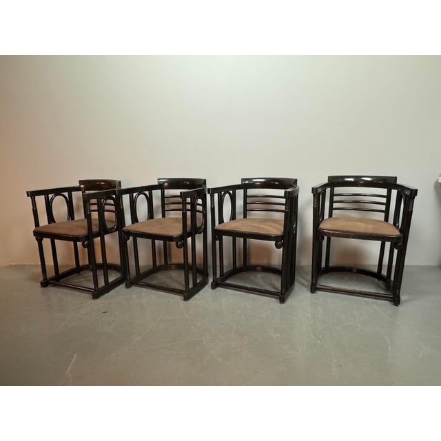 Mid-Century Modern Mid-Century Fledermaus Bauhaus Armchairs by Josef Hoffmann for Thonet, Austria, 1920s, Set of 4 For Sale - Image 3 of 18