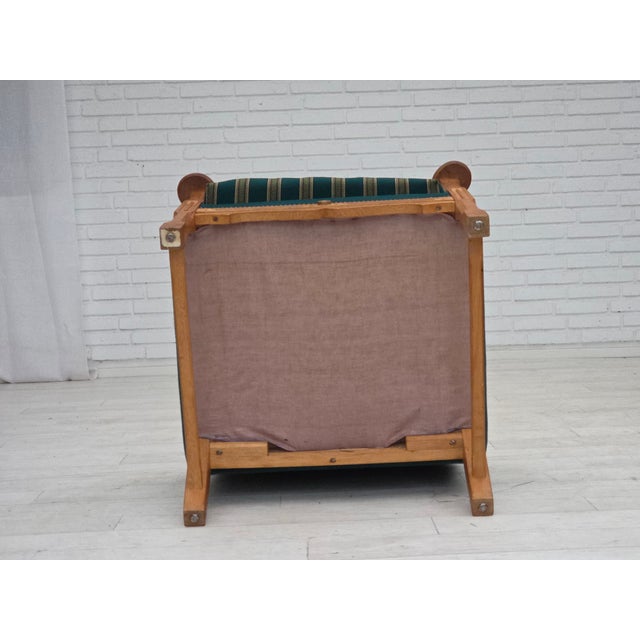 Green Danish Armchair in Wool and Oak, 1970s For Sale - Image 8 of 17