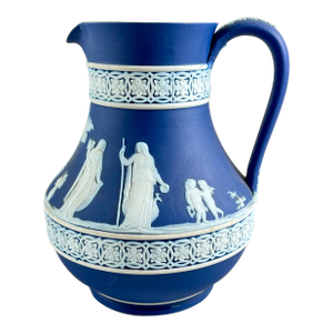 Wedgwood Jasperware Neoclassical Royal Blue Etruscan Pitcher