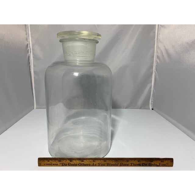 Vintage Millville Apothecary Jar: Large Glass Stopper Bottle, c. 1903-1930 For Sale - Image 10 of 10