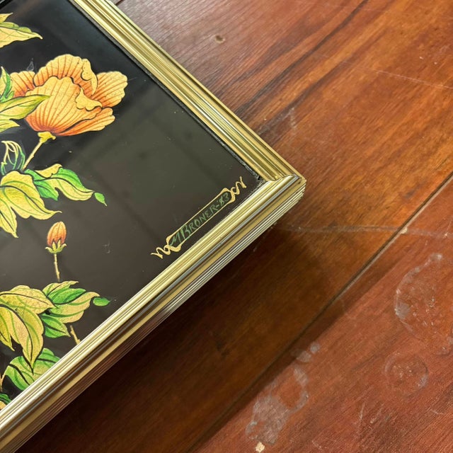 Vintage La Barge Reverse-Painted Églomisé Chinoiserie Wall Mirror For Sale - Image 10 of 12