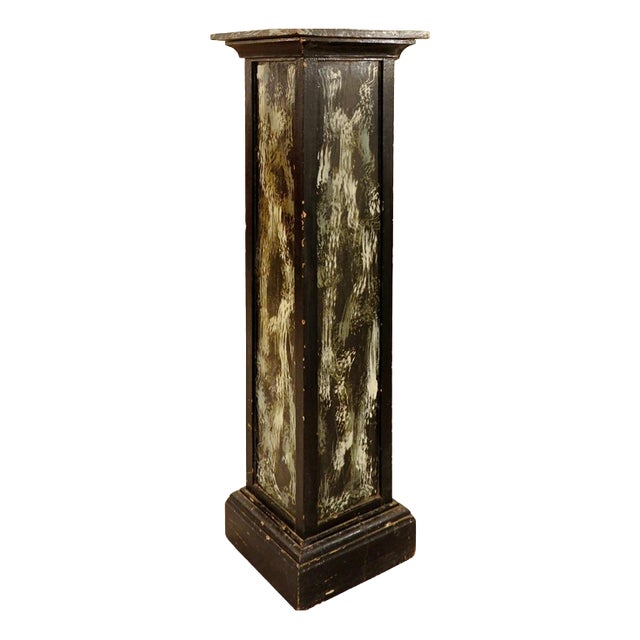Antique Painted Wooden Column, 1930s For Sale
