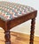Vintage Turned Wood Stool With Zig Zag Upholstered Seat For Sale - Image 9 of 9