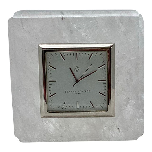 Rock Crystal Seaman Schepps Table Clock For Sale