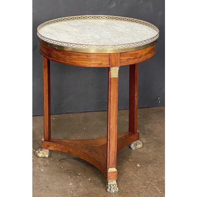 French Marble-Top Round Table or Guéridon in the Empire Style For Sale In Austin - Image 6 of 11