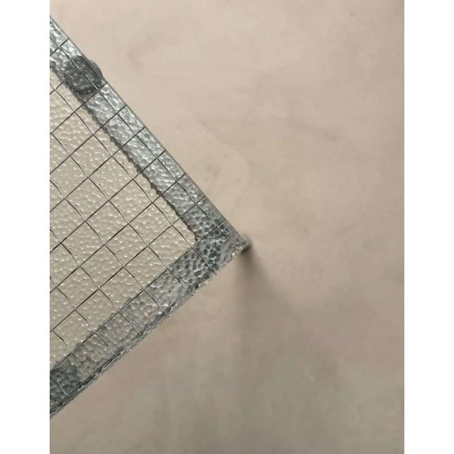 Glass Minimalist Stainless Steel Coffee Table with Wired Glass, 1960s For Sale - Image 7 of 10