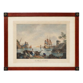 Claude-Joseph Vernet (17141789), Segundo Vernet, Engraved by N. Ozanne, The Pleasures of Fishing, 1800s, Wood & Paper For Sale