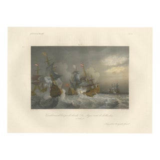 After Baron Théodore Gudin, Chevalier Des Augers Fighting the Dutch, 1840, Engraving For Sale