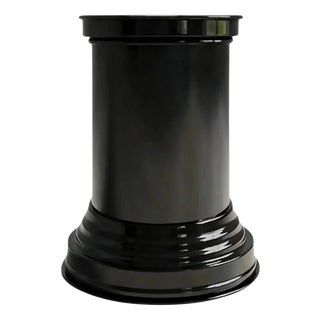 RL 07 Round Side Table in Licorice Glossy Varnished Aluminum by Caspal For Sale