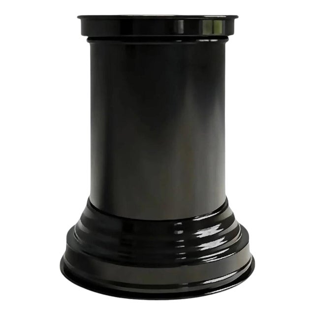 RL 07 Round Side Table in Licorice Glossy Varnished Aluminum by Caspal For Sale