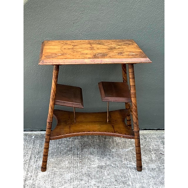 Vintage Tortoise Bamboo Side Table For Sale - Image 11 of 12